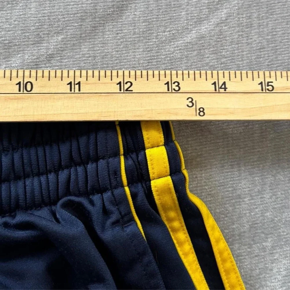 Adidas Kids Navy Blue Yellow Stripe Track Pants Size L 14/16